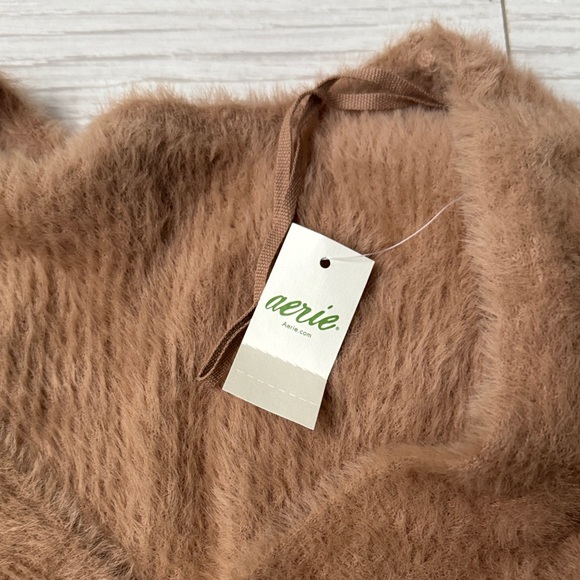 Aerie Brown V-Neck Sweater-XS - Picture 3 of 10
